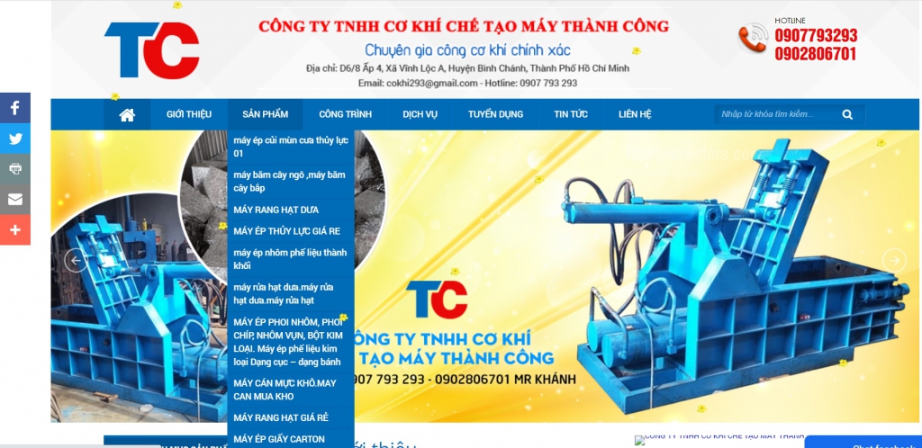 Tk g/c máy ép các loại phế liệu